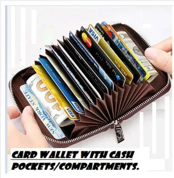 Men’s PU Leather Wallet – 9 Card Slots, Cash & Key Pockets