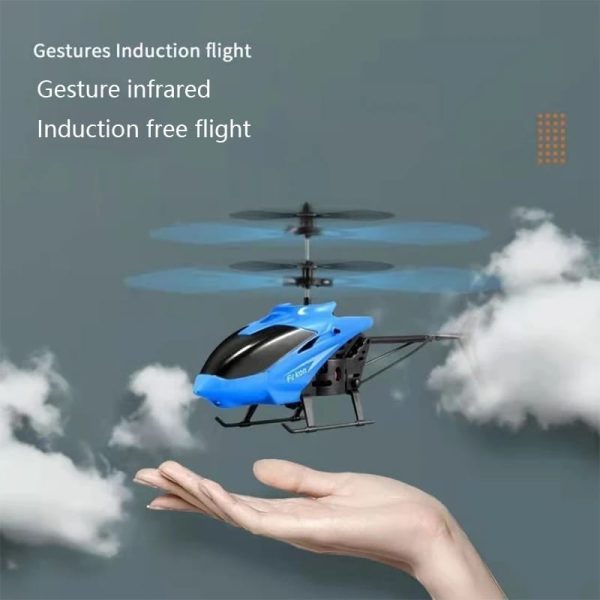 Rechargeable Flying Hand Sensor Control Helicopter | Sensing Flight With Lights, Hand Sensor Controlled Aircraft, Withstanding Impact And Playing