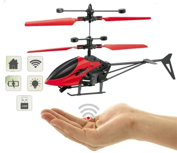 Rechargeable Flying Hand Sensor Control Helicopter | Sensing Flight With Lights, Hand Sensor Controlled Aircraft, Withstanding Impact And Playing