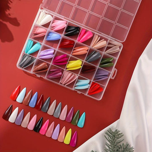 Reusable Fake Nails With Box – Beautiful Variety Of Colors | Best Fake Nails For Girls ( Random Color Nails)